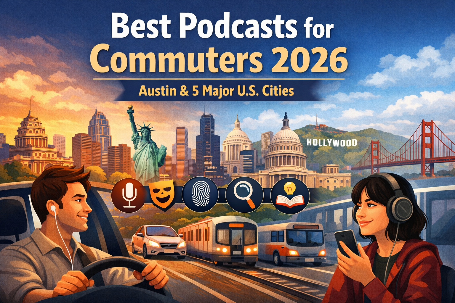 Best Podcasts for Commuters 2026 blog cover art